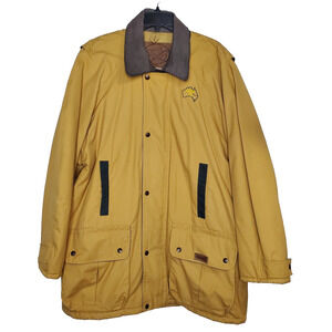 Driza-Bone Grosvenor Mens Jacket Mustard Brown Leather Trim SZ 3XL 9 Chore Coat